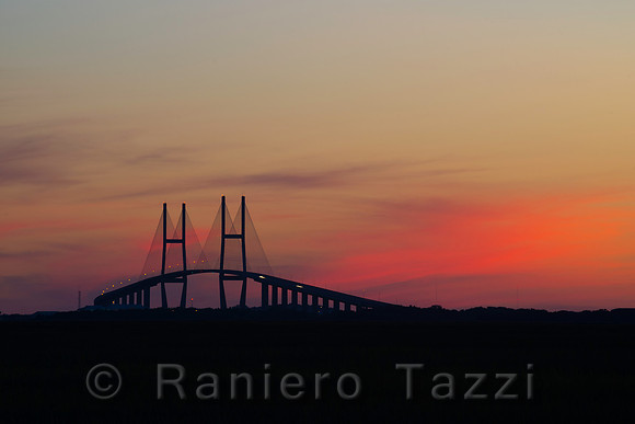 Sidney Lanier Bridge at Sunset - Brunswick, Georgia, USA