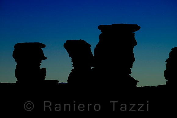 Rocky Renaissance Figures at Dusk - Canyonlands, Utah, USA