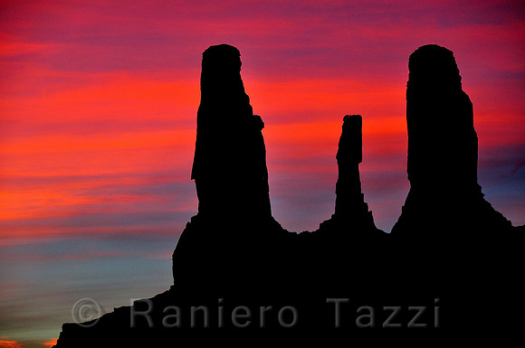 The Three Sisters in the Monument Valley - Arizona, Usa