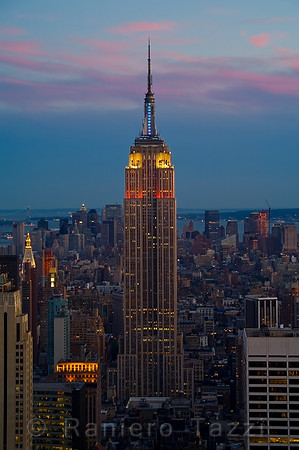 Empire State Building as seen from the observation deck of the GE Building - New York, Usa