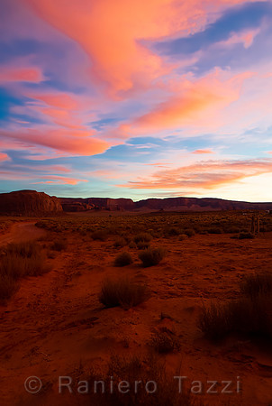 Just before dusk in Monument Valley, Arizona-Utah