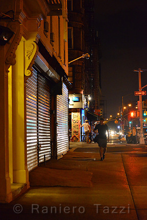 Walking at night in Manhattan, New York, USA