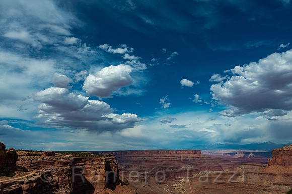 Clouds over Shafer Canyon Overlook, Canyonlands National Park, Utah