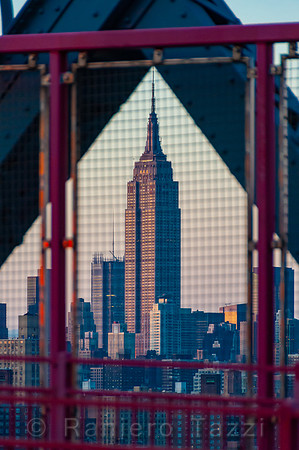 Empire State Building from Williamsburg Bridge, New York