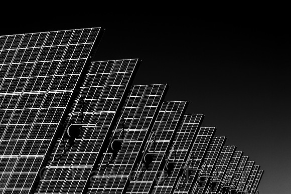 Array of solar panels near Hatch - New Mexico, Usa