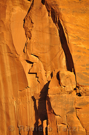 Native American face on a rock in the Monument Valley - Arizona-Utah