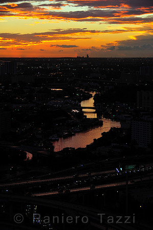 Miami River at Sunset - Miami, Florida, Usa