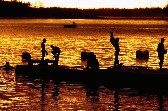 Bath at Sunset, Blue Bay, Mauritius - Indian Ocean