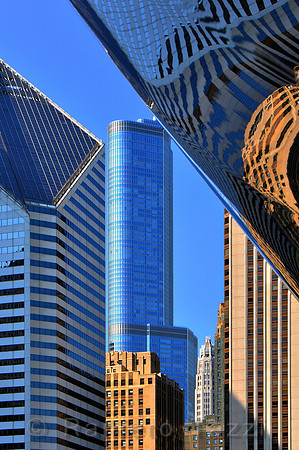 Cloud Gate by Anish Kapoor and Trump International Hotel & Tower - Chicago, Illinois, Usa