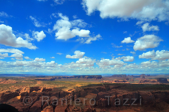 View from the airplane of the Monument Valley, Arizona-Utah